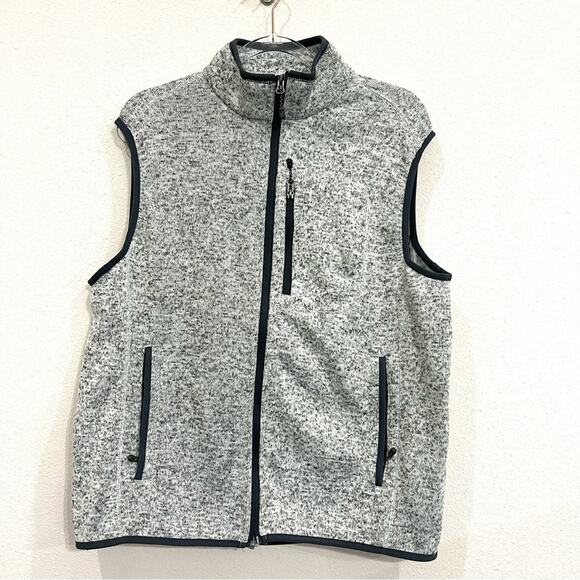 Free Country Men’s Sweater Vest Pumice Gray Fleece  Full Zip w/ Pockets - Medium - Picture 1 of 10